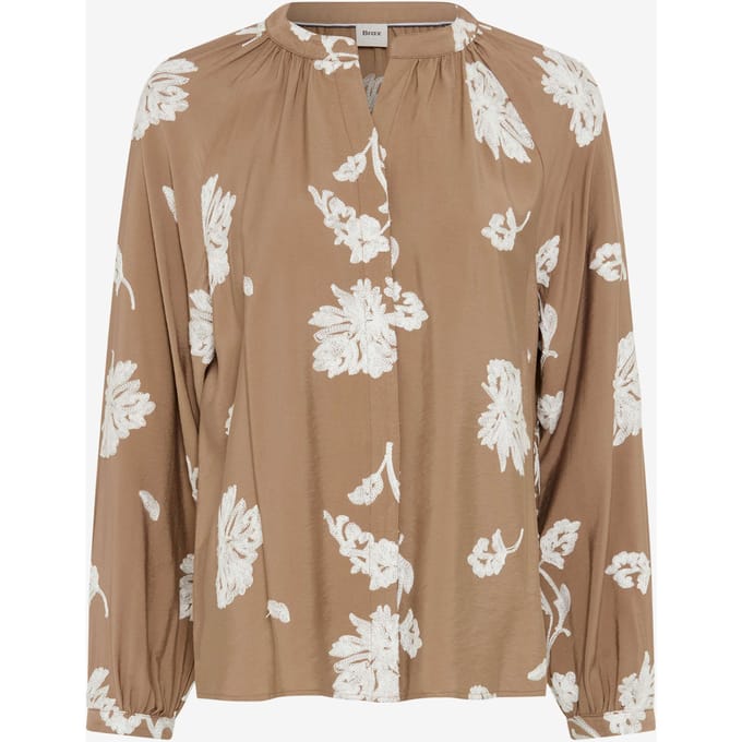 relaxed fit blouse met lange mouwen van viscosemix model 'VIVIAN'