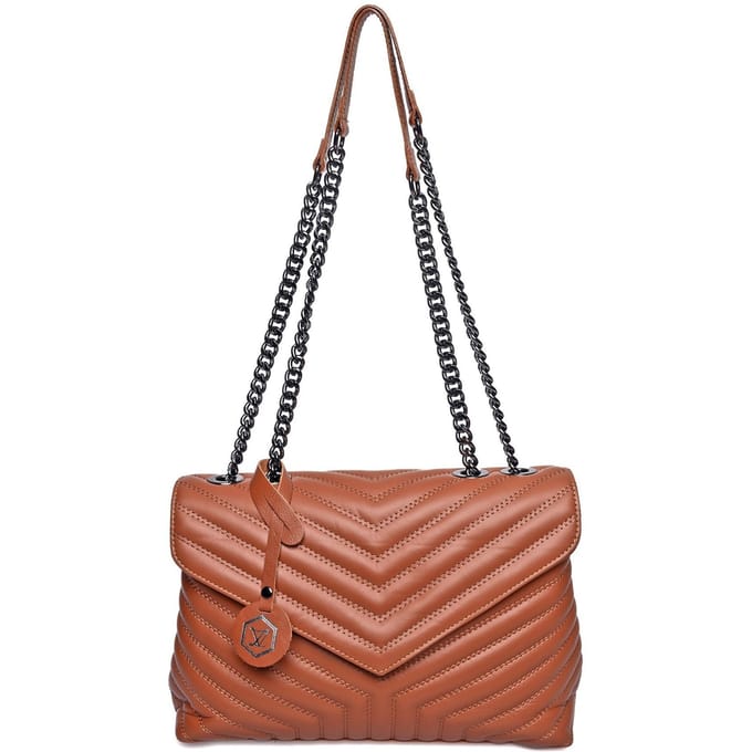 Luisa Vannini Brown Rundleer Tas