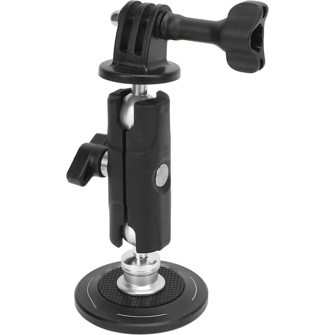 Magnetische Actiecamera Mount Multi-Hoek Verstelling met 1/4 Schroef 2 Kogelkoppen Buiten Auto Camera black