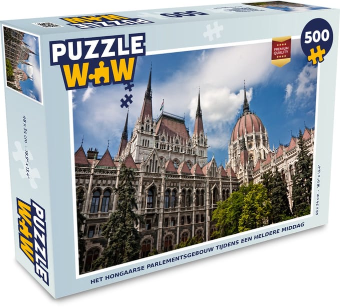 Puzzel Het Hongaarse parlementsgebouw tijdens een heldere middag - Legpuzzel - Puzzel 500 stukjes