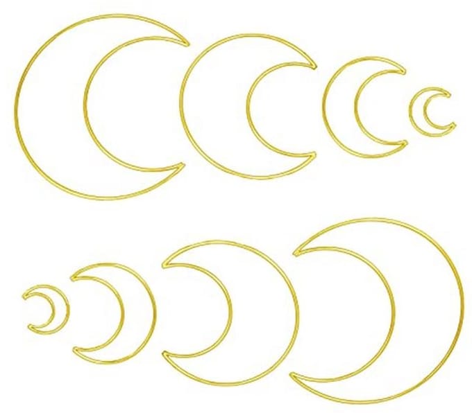 Macrame Metal Krans Hoepels - Dromenvanger Ring Set - DIY Knutselen - 4 Verschillende Maten - 8 Stuks - Goud