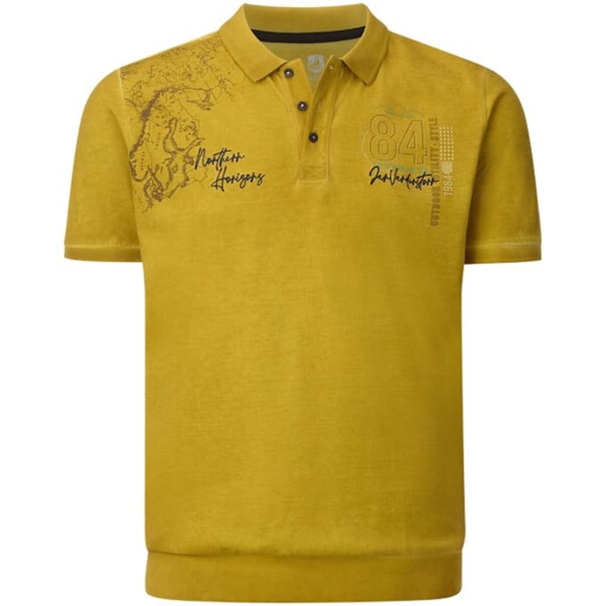 Jan Vanderstorm herren Poloshirt - 76/78 - donkergeel - Plus Size