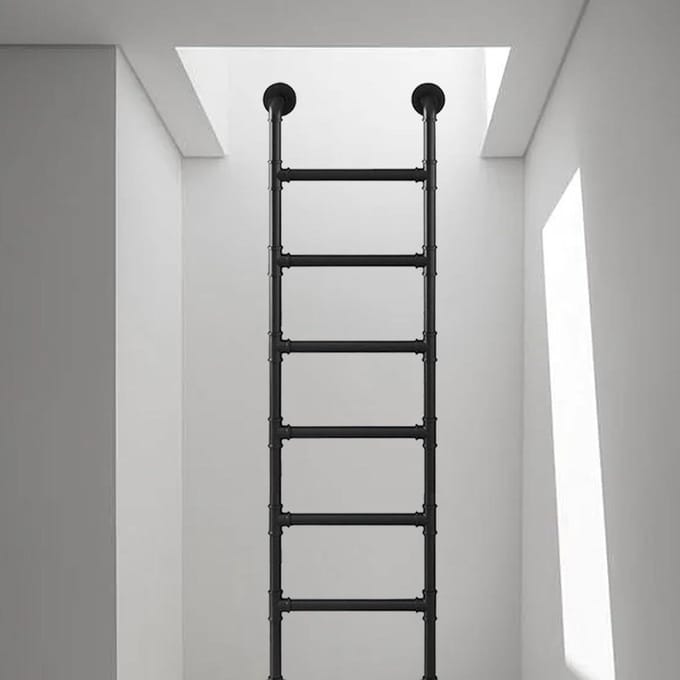 Vluchtladder - Klimladder - Veilige Ontsnapping - Smeedijzeren Constructie - 3.3-9.8ft - Zwart