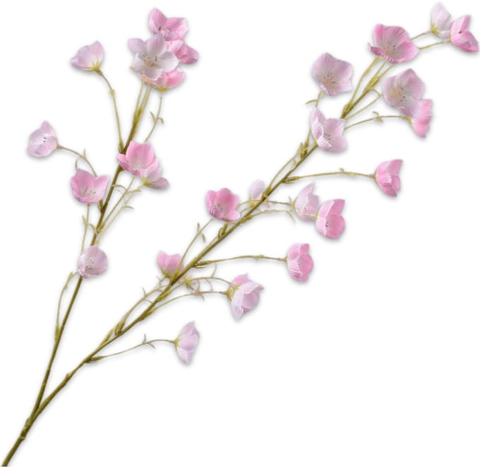 Silk-ka - Kunsttak - campanula - roze - H94 cm - 2 stuks