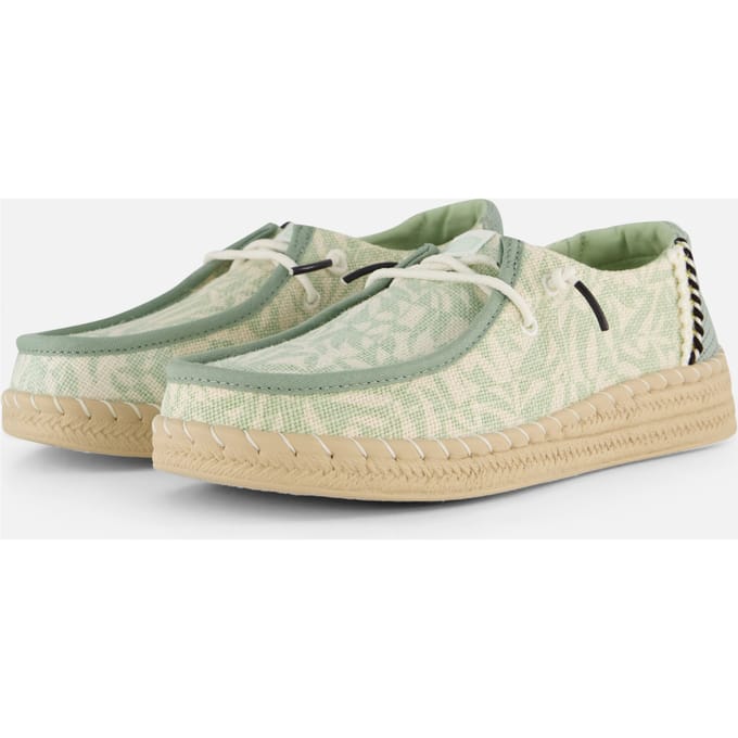 HEYDUDE Wendy Retro Palm Instappers groen - Maat 39