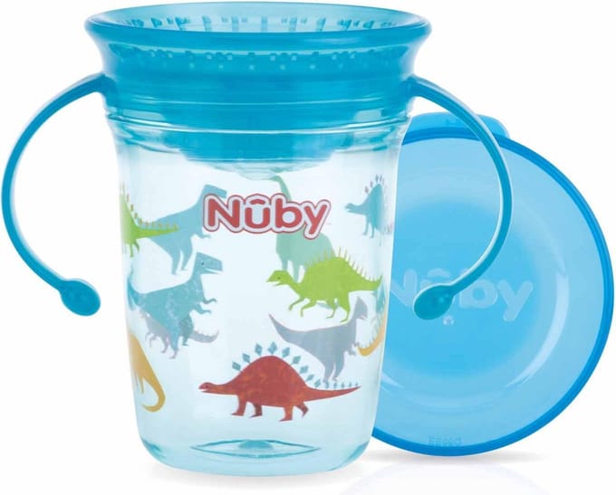 Nuby 360º Wonder Beker Met Handvat 240 ml Aqua