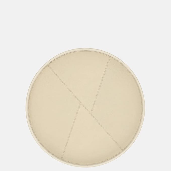 Chamada Lauren leren dienblad rond effen M beige