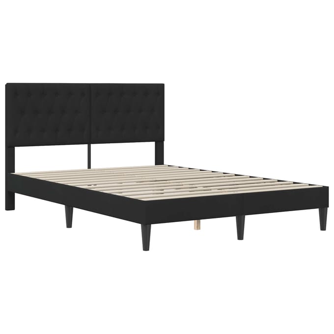 vidaXL - Bedframe - met - hoofdeinde - Zwart - 140 - x - 200 - cm - Fluweel