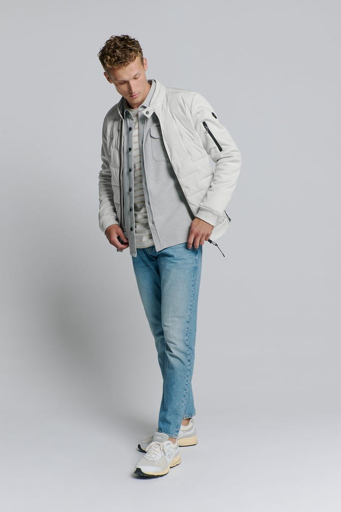 No Excess Jacket Short Fit Sealed Knitted Mix Chalk Größe: XXL | Bomberjacken Outlet | Herren