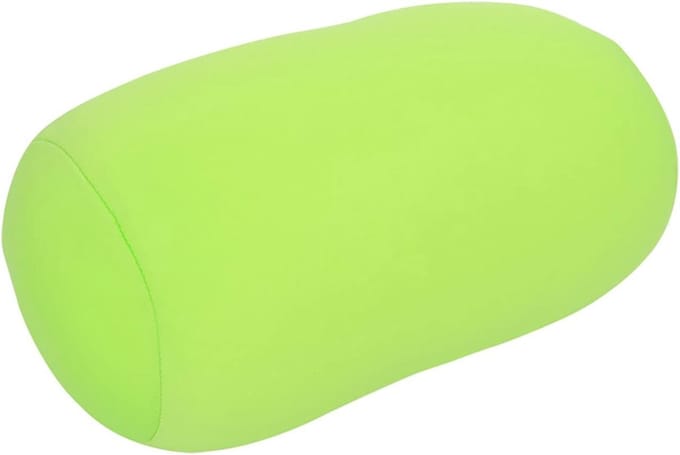 Microbead Rolkussen - Neksteun Kussen - Comfortabel Reizen - Zachte Schuimvulling - 30 x 16 cm - Groen