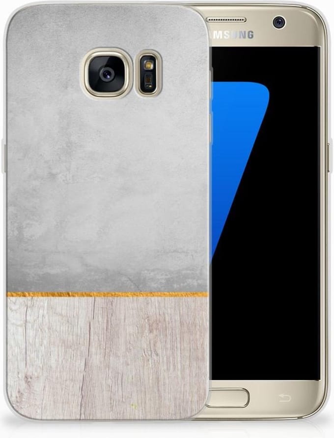 Samsung Galaxy S7 Bumper Hoesje Wood Concrete