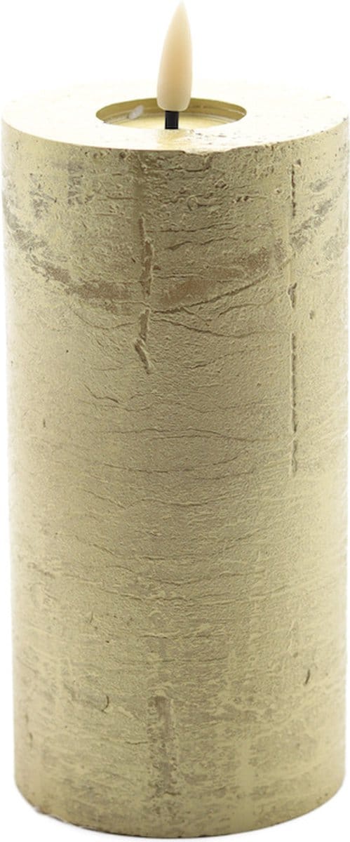 Mansion atmosphere led kaars metallic goud 15x7,5cm