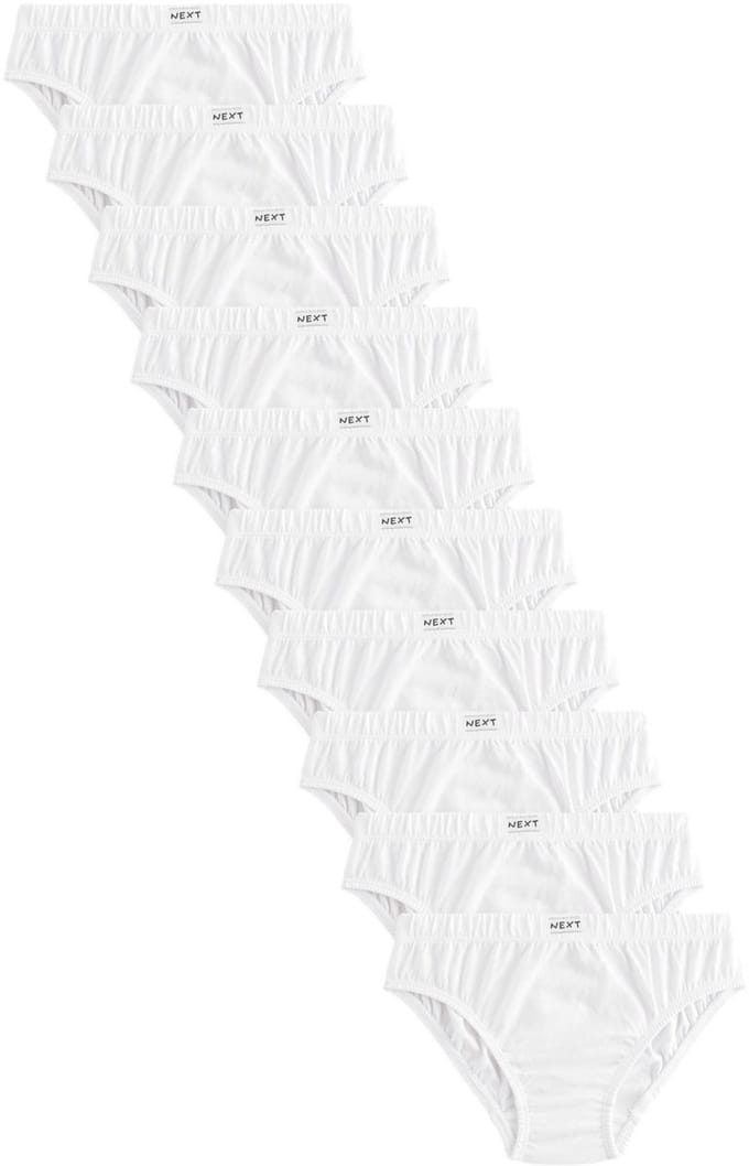 Next - Jongens - Set van 10 onderbroeken van 100% katoen - Wit