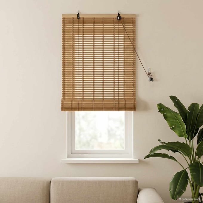 vidaXL - Rolgordijn - Natuurlijk - en - Bruin - 40 - x - 160 - cm - Bamboe