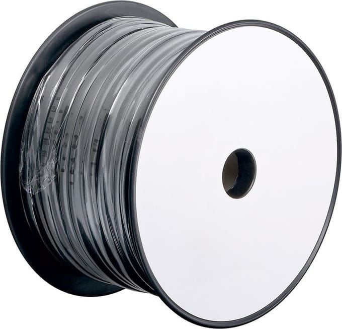 Telefoonkabel 6-aderig op rol - CCA (AWG28) / zwart - 100 meter