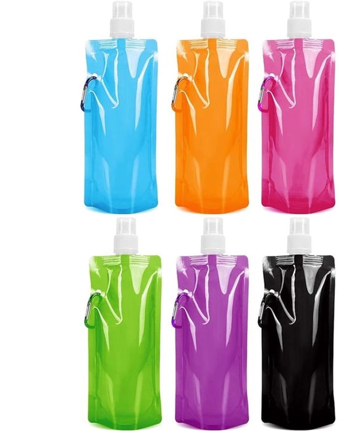 Allecto - Opvouwbare waterfles - Herbruikbare fles - Set van 6