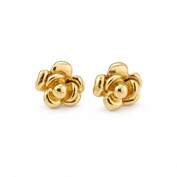 Bloem oorknoppen | goud gekleurd
