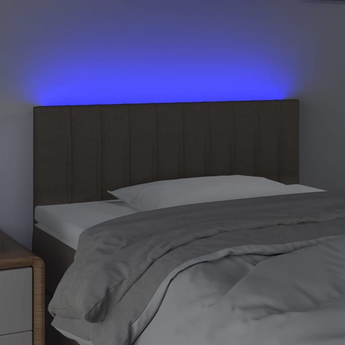 vidaXL - Hoofdbord - LED - 90x5x78/88 - cm - stof - taupe
