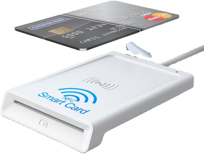 NÖRDIC Slimme Kaartlezer - USB-A - Card Reader - Geschikt voor Windows, Linux & Android - Geschikt voor PC & Laptop