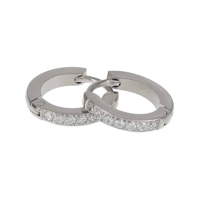 Kalli edelstalen Oorbel crystal 1868 Zilver 13mm