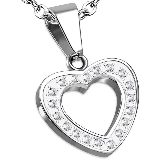 Amanto Ketting Bodey - 316L Staal PVD - Hart - 16x15mm - 45cm