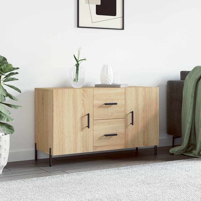 vidaXL - Dressoir - 100x36x60 - cm - bewerkt - hout - sonoma - eikenkleurig