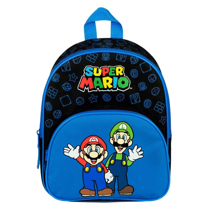 Super Mario Backpack with Front Pocket Blue