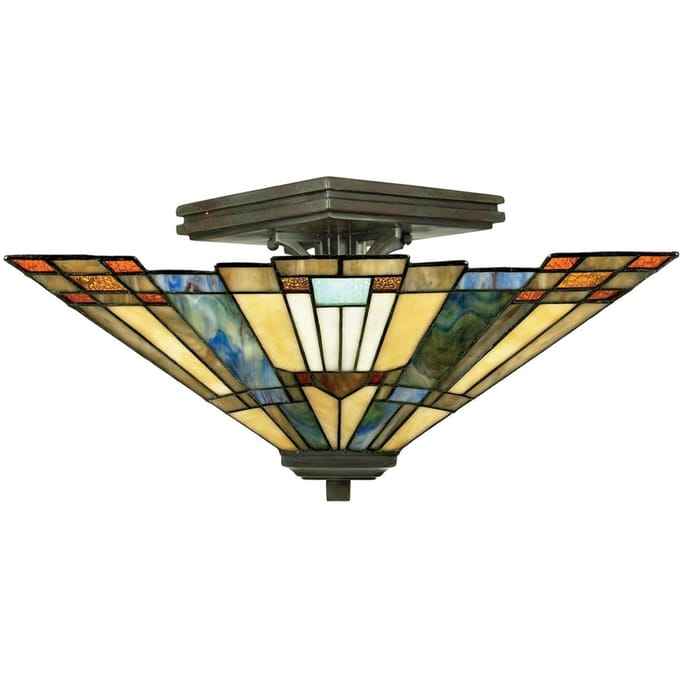 Bohemian Plafondlamp - Steady Lighting - Glas - Bohemian - E27 - L: 35.6cm - Voor Binnen - Woonkamer - Eetkamer - Brons