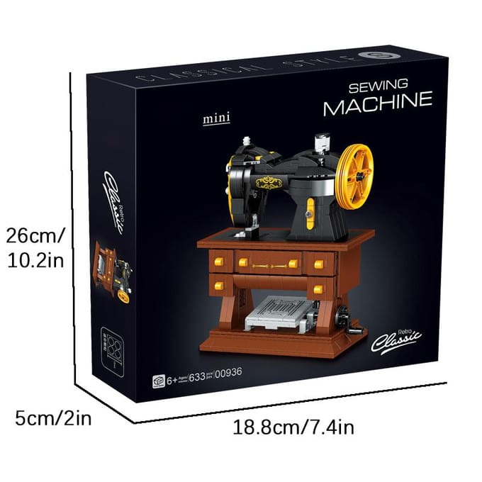 633 STKS Retro Naaimachine Bouwstenen DIY Speelgoed Creatief Bureau Model Vakantiecadeau voor Kinderen