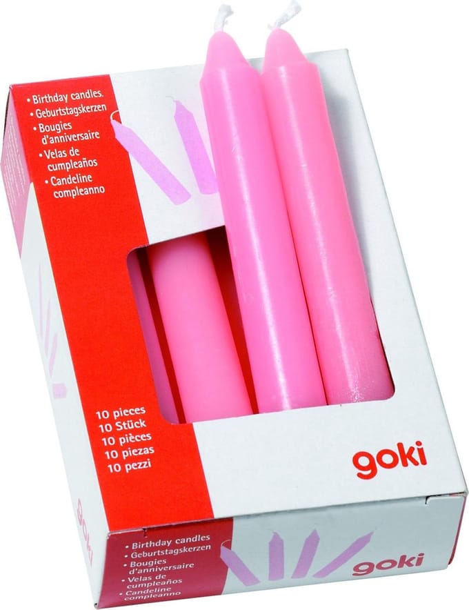 GOKI Verjaardag - Kaarsjes - 10 Stuks - 8 Cm - Roze