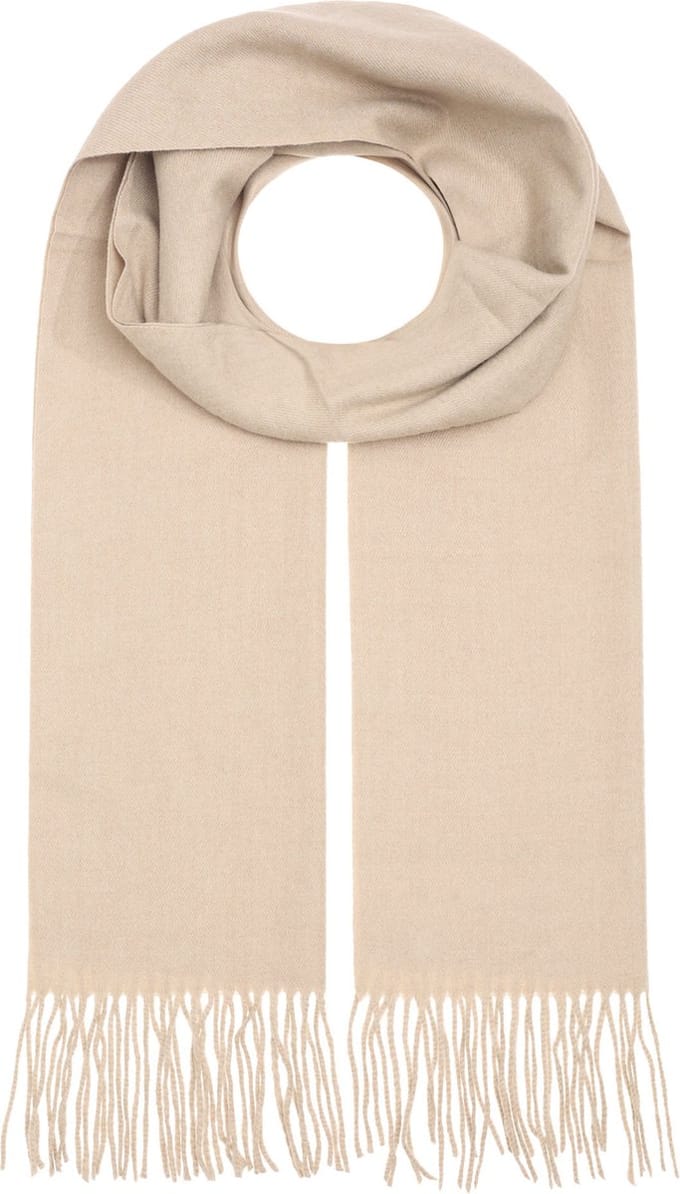 sjaal Dunne -warme- Taupe - met franjes