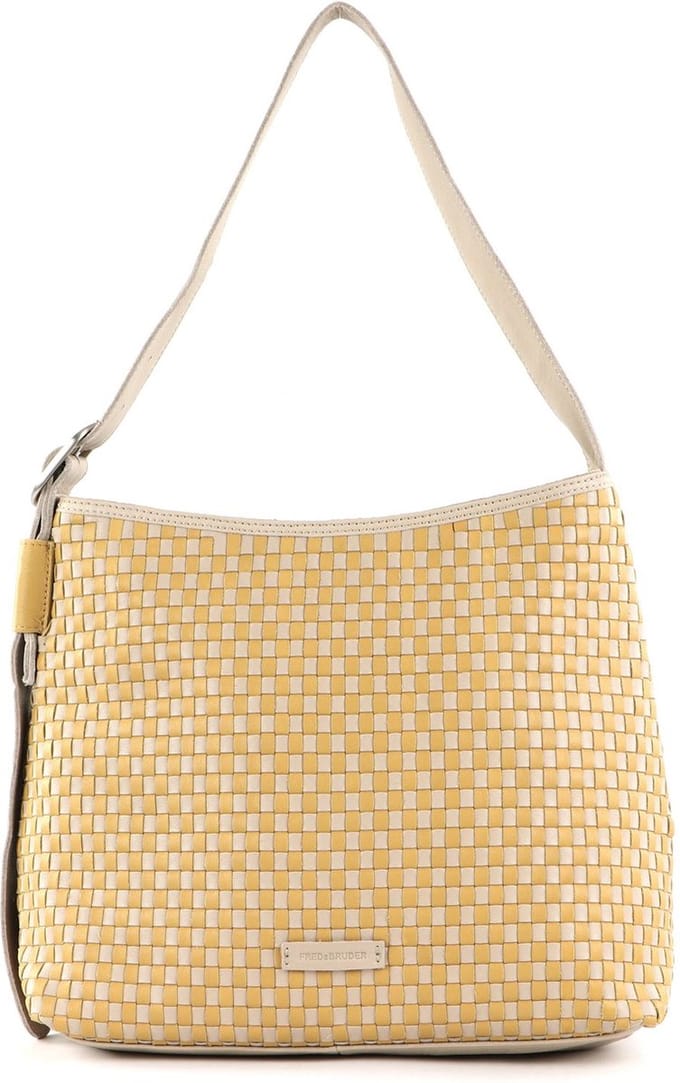 FREDsBRUDER Leren Schoudertas Salas Hobo Lemon Donkergeel