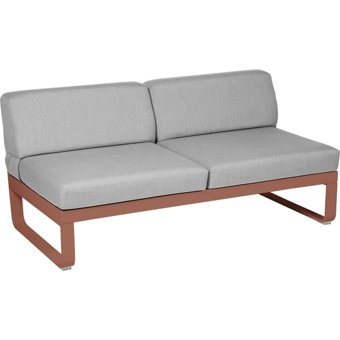 Fermob BELLEVIE 2-zits middenmodule - 20 okerrood - 79 Flanelgrijs