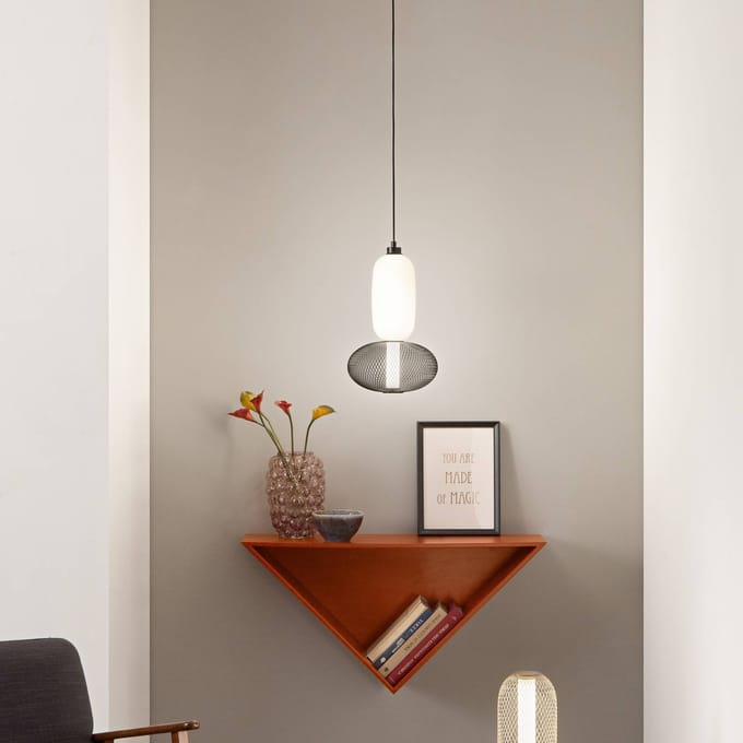 Luce Ambiente Design LED hanglamp INKAS, hoogte 90 cm, zwart, glas/metaal, CCT