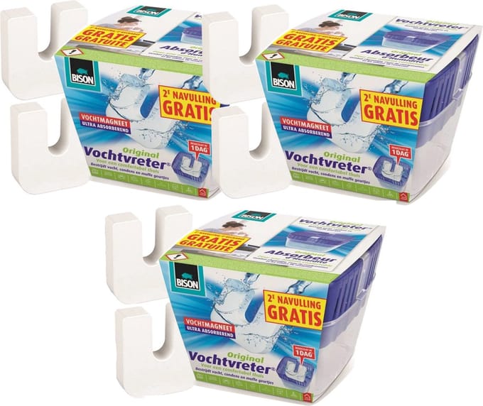 Bison Vochtvreter + navul 450GR - 3 stuks - KD set