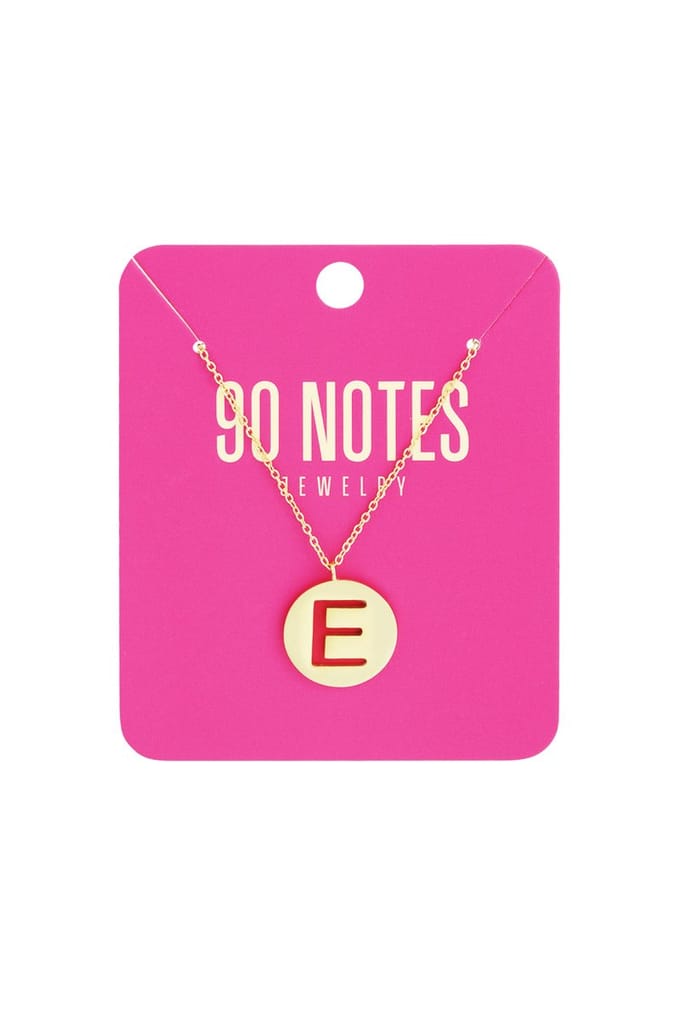 90 NOTES - Initial Ketting - Letter E - goudkleurig