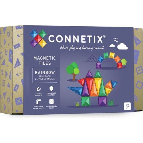 CONNETIX - Magnetisch Tegels - Regenboog Miniverpakking - 24 Stuks - Magnetisch Speelgoed