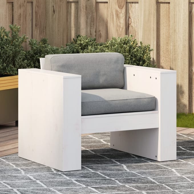 vidaXL - Tuinbank - 79x60x62 - cm - massief - grenenhout - wit