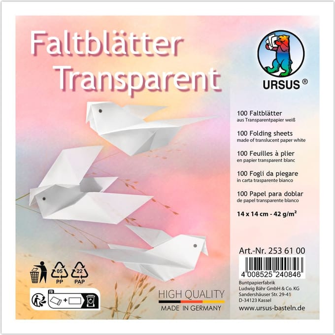 Transparant papier-vouwpapier - Wit