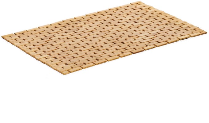 Springos Badkamermat - Antislip - Sneldrogend -Bruin - Bamboe - 80 x 50 cm