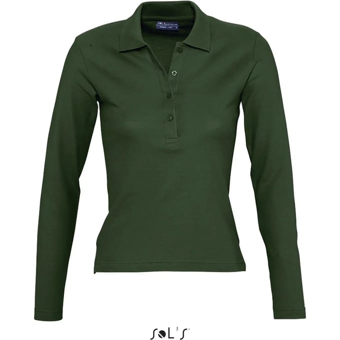 SOL'S Women´s Long Sleeve Polo Podium L535 - Golf Green - S