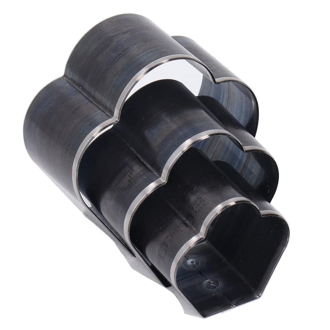 3 Stuks Kroonvorm Lederen Ponsmatrijs Set Snijmes Kit 1 Gat Holle Pons Snijder black