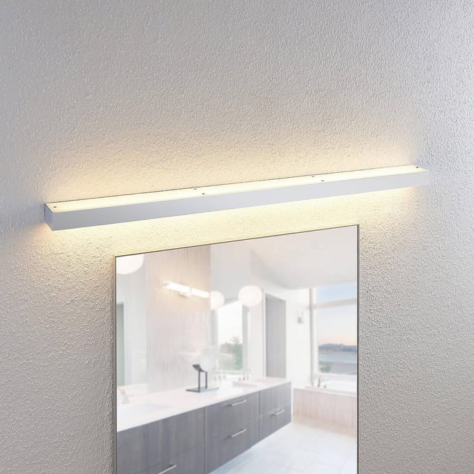 Lindby LED badkamer wandlamp Layan, 120 cm, chroom, metaal