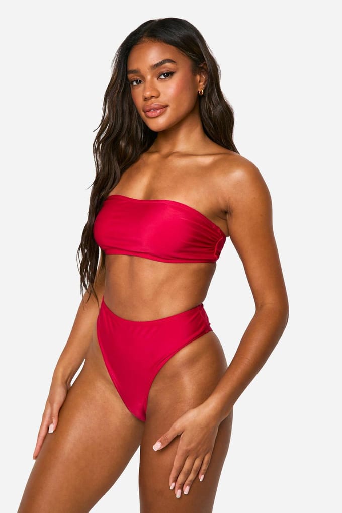 boohoo Dames Mix & Match Hooggetailleerde Bikini Slip | Bessen | Maat: 34