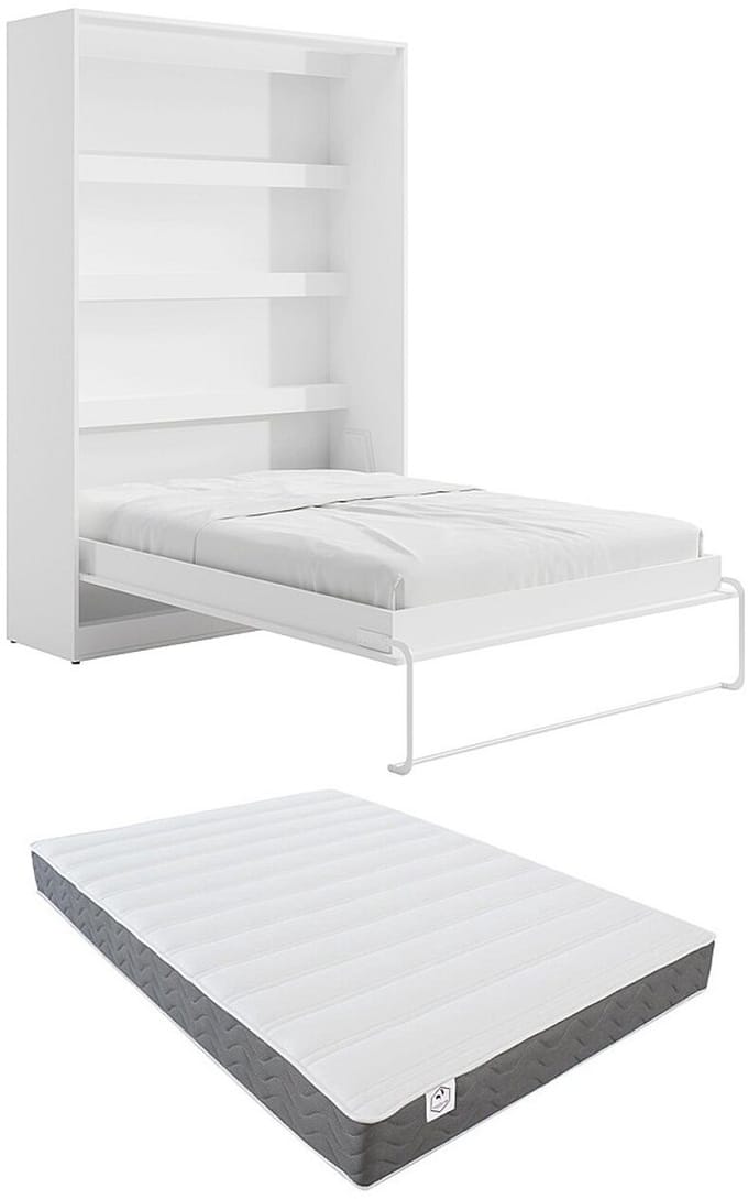 Vente-unique Bedkast hout wit 140 x 200 cm