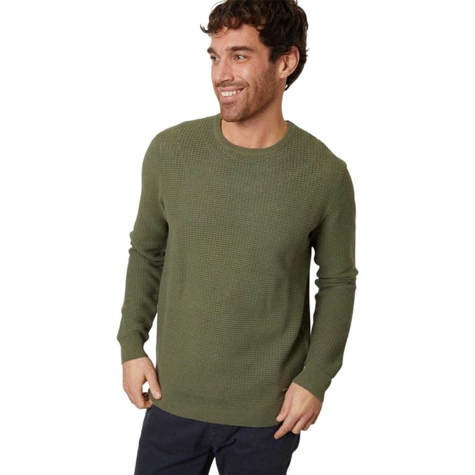 Threadbare Heren Yarra-trui met structuur, normale pasvorm (Olijf)