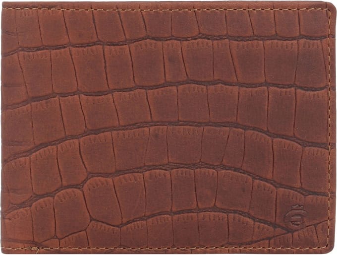 Esquire Croco Portemonnee RFID-bescherming Leer 12 cm - Jongens - Horizontaal - braun