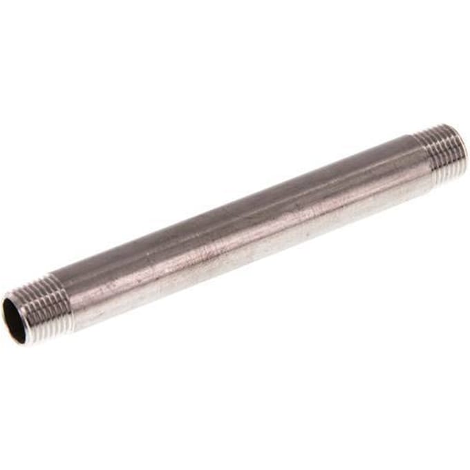R 1/8'' RVS Dubbele Pijpnippel 20 Bar DIN 2982 - 80mm