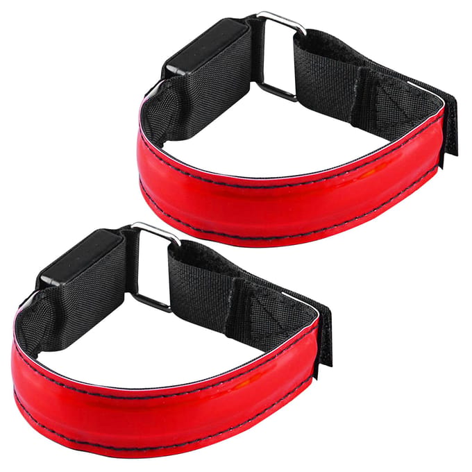 LED-armband USB oplaadbare hardlooparmband Nachtveiligheid Hardloopfietsuitrusting 2 rood