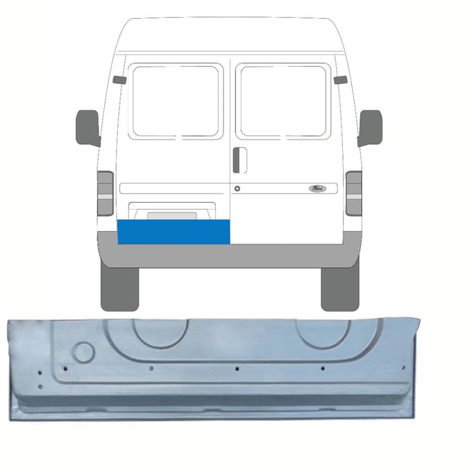 Reparatie plaatwerk achterste deuren voor Ford Transit 1986-2000 / Links